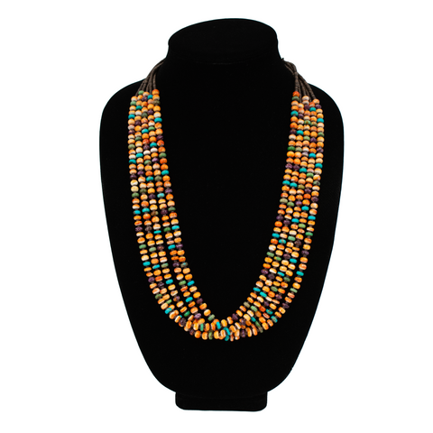 5 Strand Orange & Purple Spiny Oyster Necklace By Mary & Everett Teller