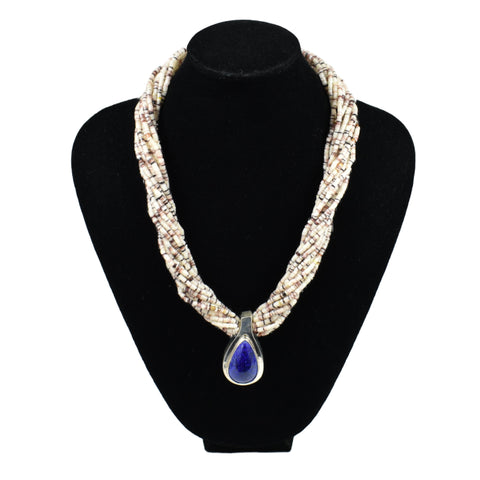 Lapis Lazuli and Oyster Shell Necklace