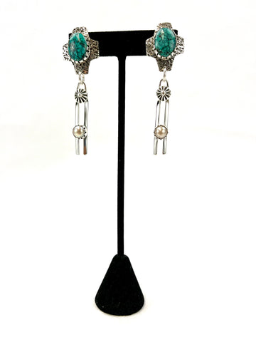 Two Piece Dangle Earrings by Vernon Begaye