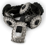 Sterling Silver Brushed Concho Belt by Ralph Sena