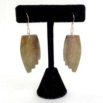 Royston Turquoise Slab Earrings by Lori Melton