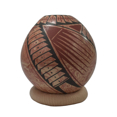 25202Pottery: Marbelized Clay Jar David Bejanado