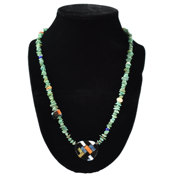 29525 NECK: Cut Turq. Mosaic Accent, Janalee Reano