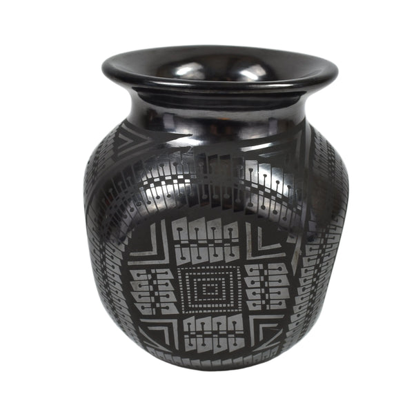 29891 MATA ORTIZ: Pottery, Black Rounded Square