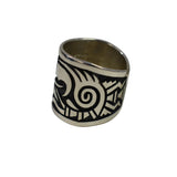 30570 RING: SS O/L Wide Tapered Eagle, Ruben Saufk