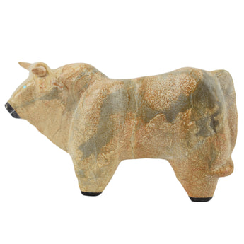 CHA15 FETISH: Zuni Stone Brahma Bull, F. Leekya