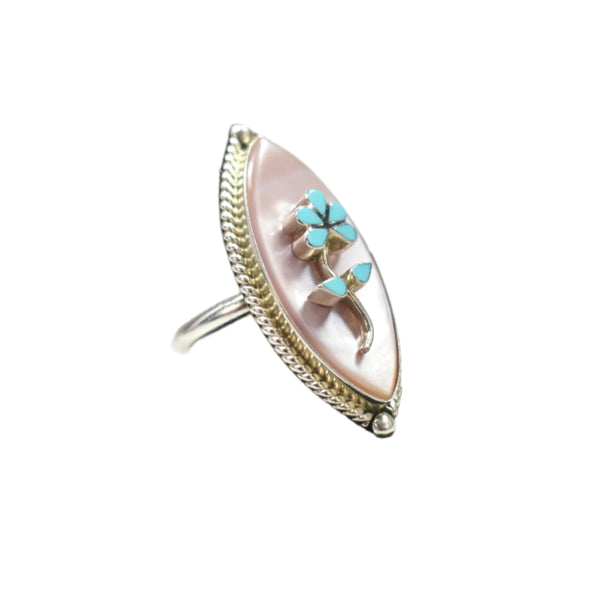 CHA371 RING: MOP/Flower, Lamar Lasiloo, Zuni