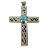 CRP242 PEND: SS O/L Cross, Turq. Stone, Sekakuku