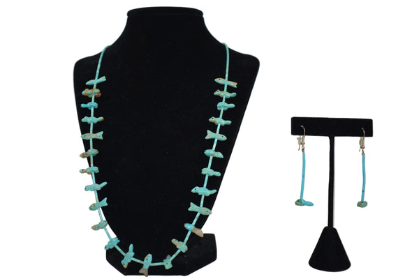 Turquoise Animals Necklace and Earrings Set