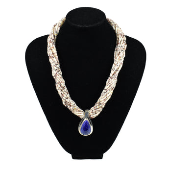 Lapis Lazuli and Oyster Shell Necklace