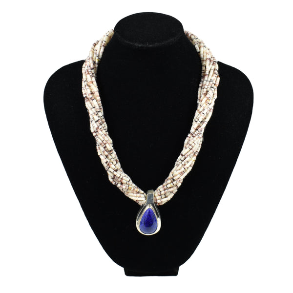Lapis Lazuli and Oyster Shell Necklace