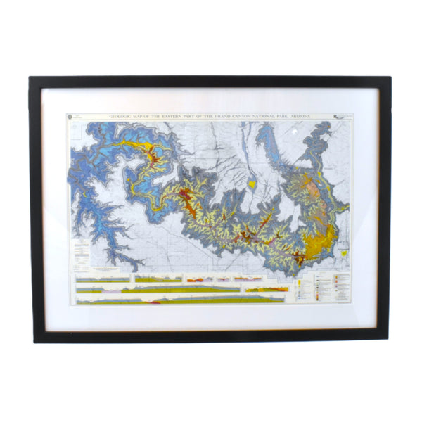 Framed The Grand Canyon "Dragon Map"