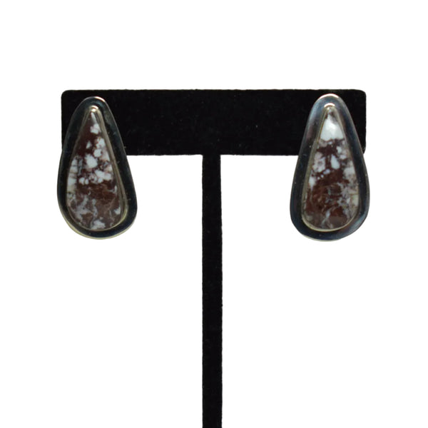 White Horse Triangle Earrings
