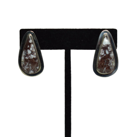 White Horse Triangle Earrings