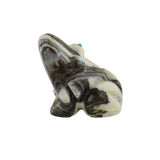 Zebra Stone Frog Carving