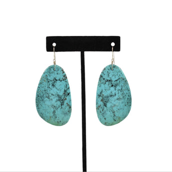 Large Turquoise Slab Earrings