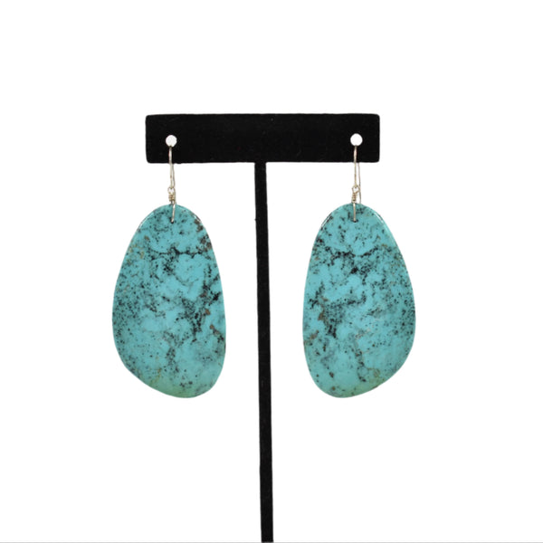 Large Turquoise Slab Earrings