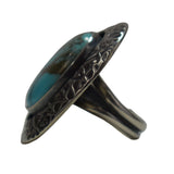 Sterling Silver Textured Bisbee Turquoise Ring