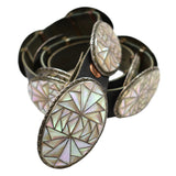 Sterling Silver Mother of Pearl Inlay Belt