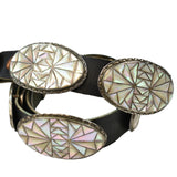 Sterling Silver Mother of Pearl Inlay Belt