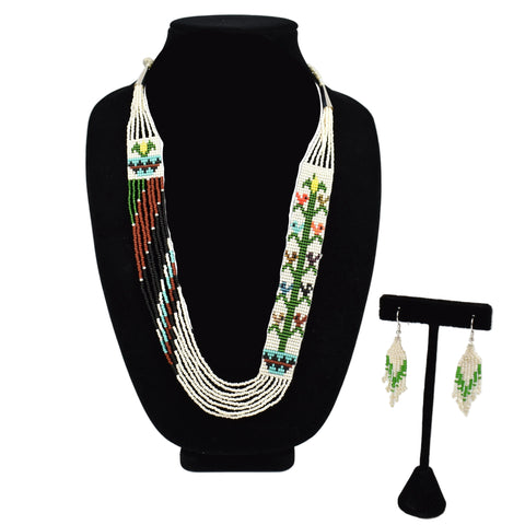 Narrow Woven Tree of Life Necklace & Earring Set
