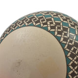 Geometric Turquoise & Black on Buff
