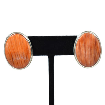 Orange Spiny Oyster Post Earrings