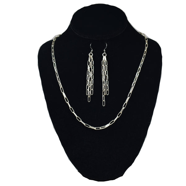 Chain Link Earring and Necklace Set