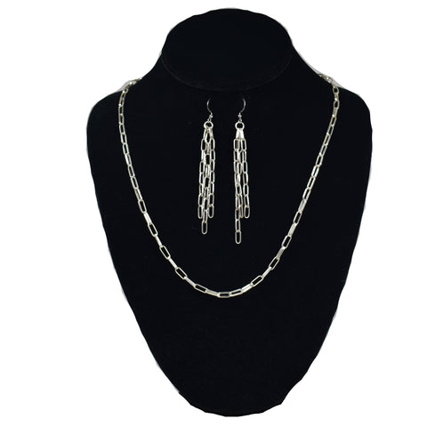 Chain Link Earring and Necklace Set