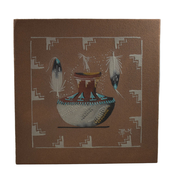 "Pottery Vase" Sandpainting by Benjamin Mitchel