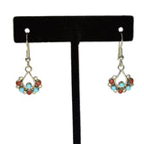 Coral and Turquoise Dangle Earrings