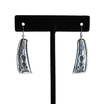 Sterling Silver Stamped Dangle Earrings