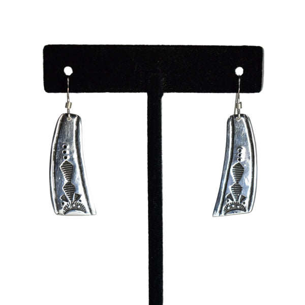 Sterling Silver Stamped Dangle Earrings