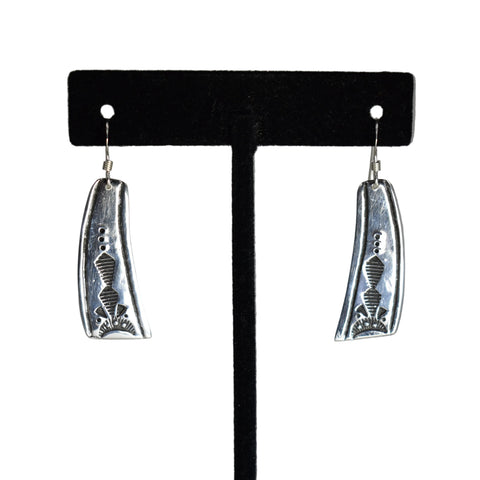 Sterling Silver Stamped Dangle Earrings