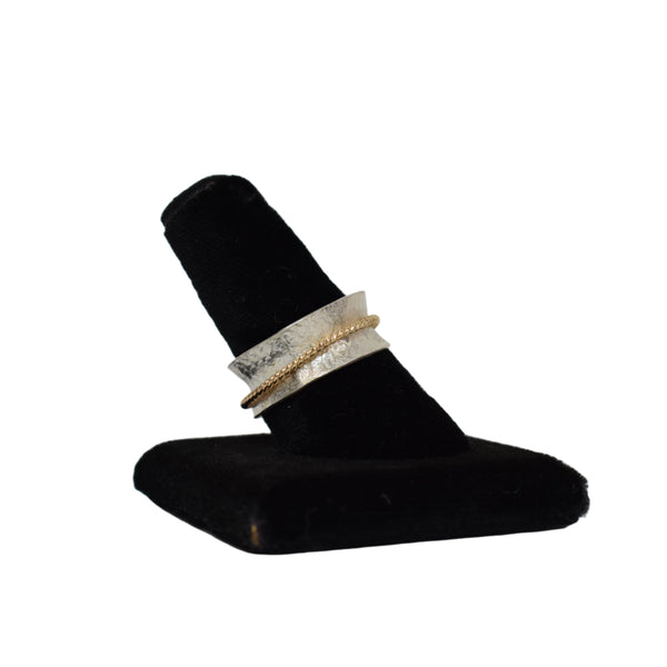 Sterling Silver and 14K Gold Spinner Ring