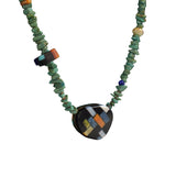 Cut Turquoise With Mosaic Accent Necklace