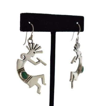 Malachite Flute Player Earrings