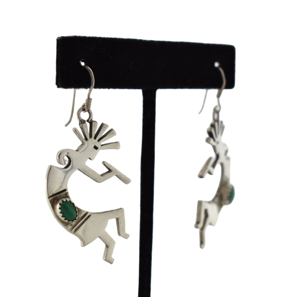 Malachite Flute Player Earrings
