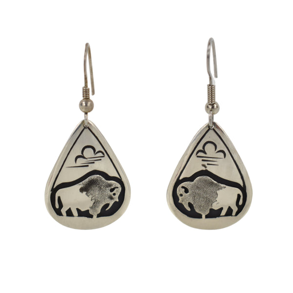Stamped Buffalo Earrings