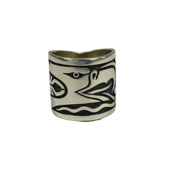 Wide Tapered Eagle Ring