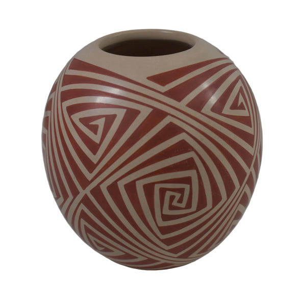 Red Geometric Pot