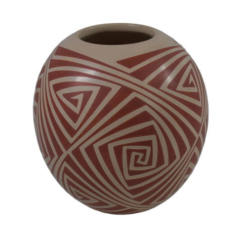 Red Geometric Pot