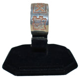 Sterling Silver Acid Wash Rug Design Bracelet