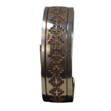 Sterling Silver Acid Wash Rug Design Bracelet
