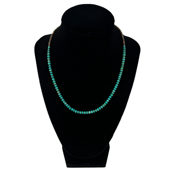 Rolled Turquoise Heishi Necklace