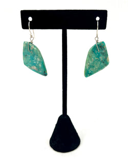 Turquoise Slab Earrings by Ralph Sena
