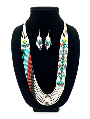 Narrow Woven Necklace & Earring Set by Rena Charles