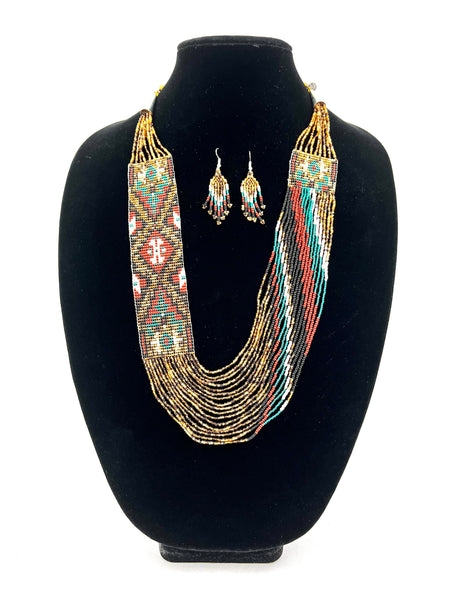 Wide Woven Necklace & Earring Set by Rena Charles