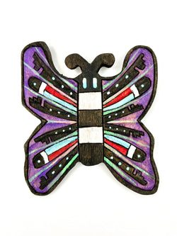 Purple Butterfly Pin by Arthur Masawytewa