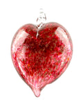 Red & Gold Fleck Glass Heart Ornament by George Averbeck